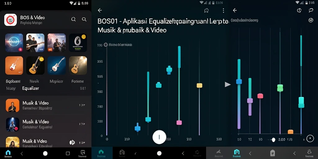 Antarmuka aplikasi BOS01 dengan fitur Equalizer yang menarik.