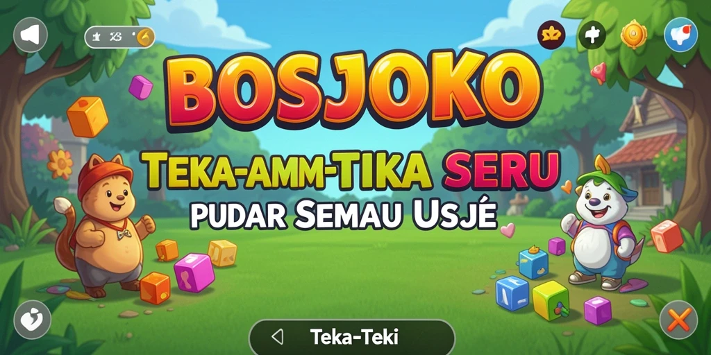 Tampilan antarmuka BOSJOKO dengan teka-teki yang menarik.