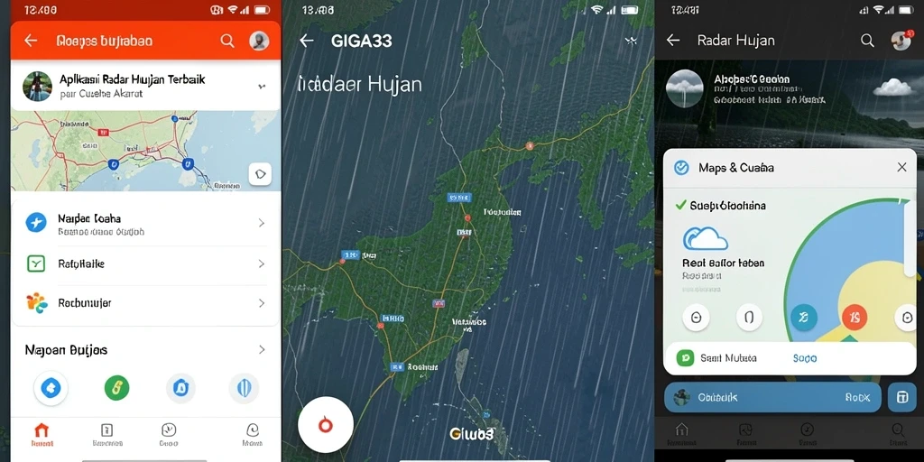 Antarmuka GIGA33 menampilkan peta hujan yang interaktif dan informatif.