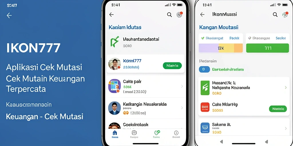 Antarmuka utama IKON777 dengan fitur Cek Mutasi yang mudah digunakan.