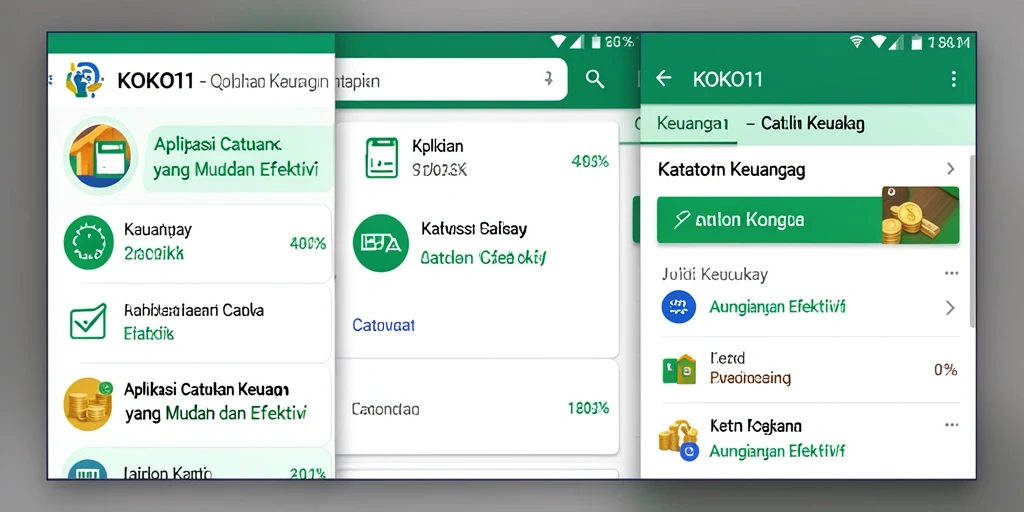 Tampilan antarmuka aplikasi KOKO11 untuk catatan keuangan.