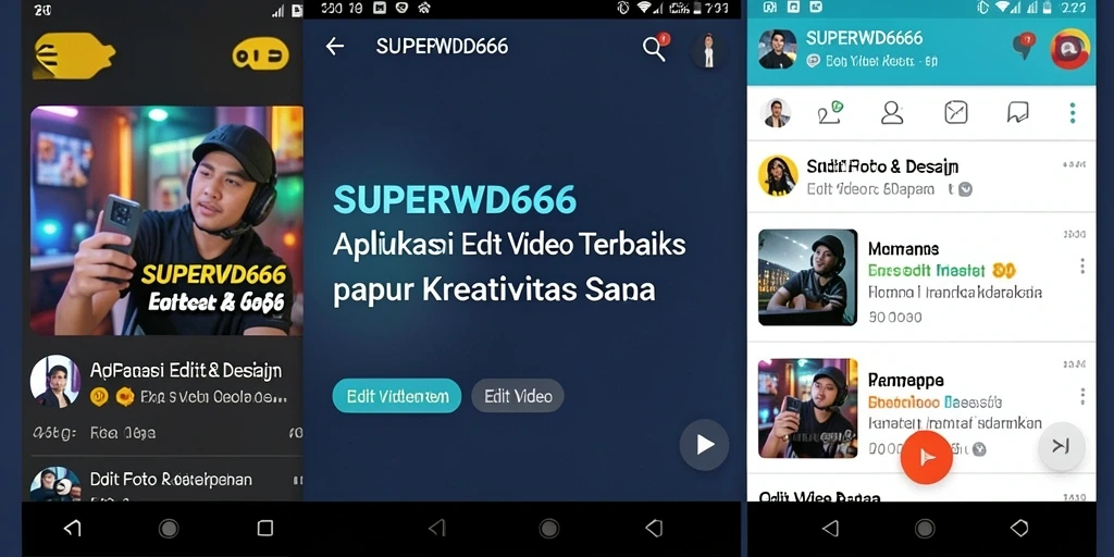 Antarmuka pengguna SUPERWD666 yang memudahkan proses editing video reels.