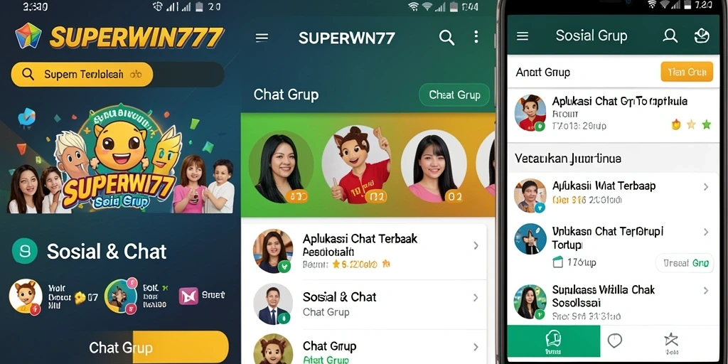 Tampilan antarmuka aplikasi Chat Grup SUPERWIN777 yang menarik dan user-friendly.