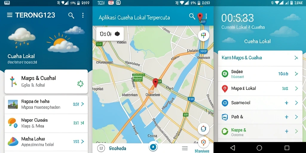 Tampilan antarmuka aplikasi Cuaca Lokal TERONG123 yang informatif.