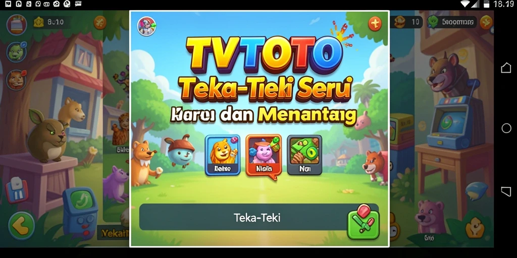 Screenshot antarmuka TVTOTO dengan teka-teki yang menantang.